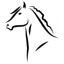Sticker cheval tête côté