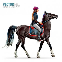 Sticker haut cheval crinière