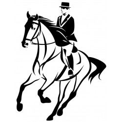 Sticker cheval noir cavalier