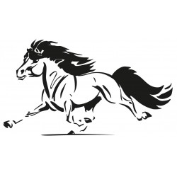 Sticker cheval crinière tressée