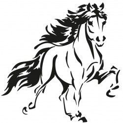 Sticker cheval court vite