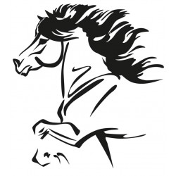 Sticker cheval profil dressage