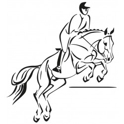 Sticker cheval moitié dressage