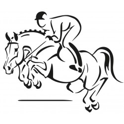 Sticker cheval saut obstacle