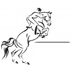 Sticker horse saut obstacle