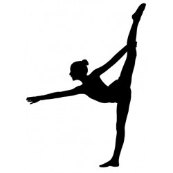 Sticker danseuse planche pliée
