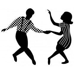 Sticker couple danseurs pois