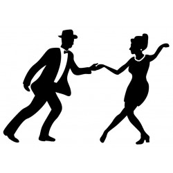 Sticker couple danse concentré