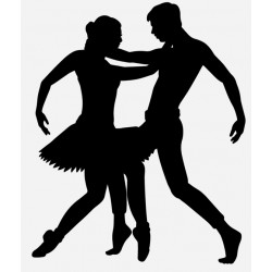 Sticker couple femme horizontale