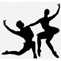 Sticker couple bras tendus