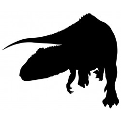 Sticker dinosaure noir squelette