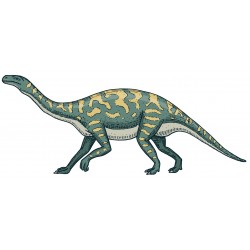 Sticker dinosaure vert rayé