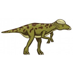 Sticker dinosaure vert jaune