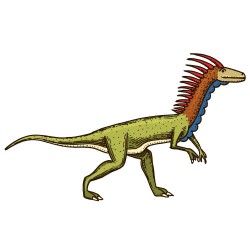 Sticker dinosaure vert noir