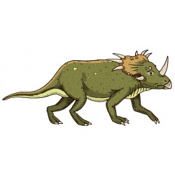 Sticker dinosaure vert orange