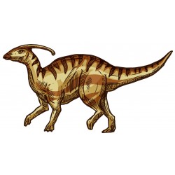 Sticker dinosaure oiseau marron