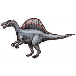 Sticker dinosaure marron violet