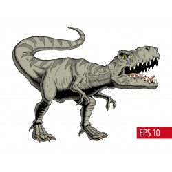 Sticker dinosaure taupe allongé
