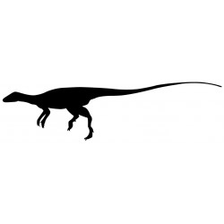 Sticker dinosaure noir crochu