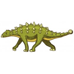 Sticker dinosaure gris rayé