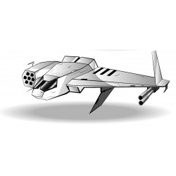 Sticker avion gris pois