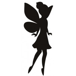 Sticker fée noire assise