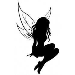 Sticker fée jupe chignon