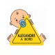 Sticker bébé à bord + prénom