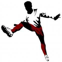 Sticker footballeur bleu rouge