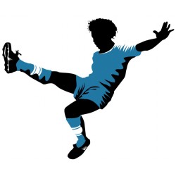 Sticker footballeur rouge blanc