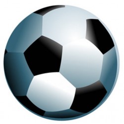 Sticker ballon football bleu blanc