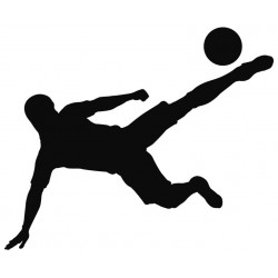 Sticker footballeur ballon sol