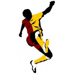 Sticker footballeur vert jambes