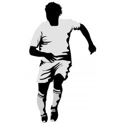 Sticker footballeur jaune rouge
