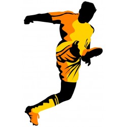 Sticker footballeur blanc noir