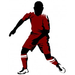 Sticker footballeur jaune orange