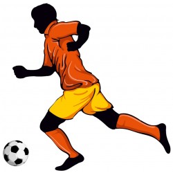 Sticker footballeur vert ballon