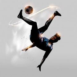 Sticker ballon football blanc