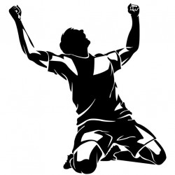 Sticker footballeur fond gris