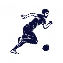 Sticker ballon football blanc
