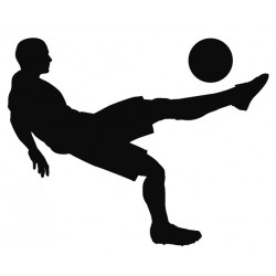 Sticker footballeur attrape ballon