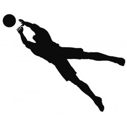 Sticker footballeur main ballon
