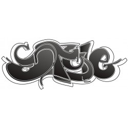 Sticker grafitis rose blanc