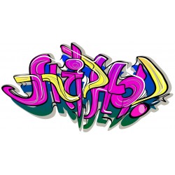 Sticker style rose fond jaune