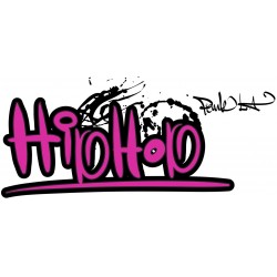 Sticker hiphop rouge orange
