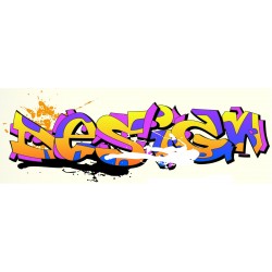 Sticker hip-hop turquoise jaune