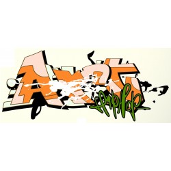 Sticker graffiti vert jaune