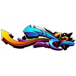 Sticker graffiti bleu violet