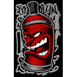 Sticker crâne bombe fond noir