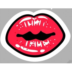 Sticker wow pois fond gris